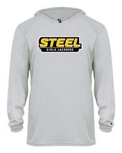 Load image into Gallery viewer, Steel Lacrosse Youth B-Core Long Sleeve Hood Tee