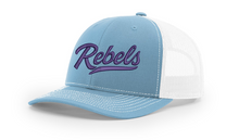 Load image into Gallery viewer, Rebels Lacrosse Garment Washed STRUCTURED Mesh Back Trucker Cap