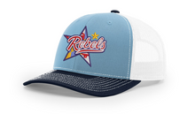 Load image into Gallery viewer, Rebels Lacrosse Garment Washed STRUCTURED Mesh Back Trucker Cap