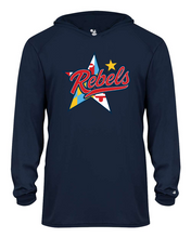 Load image into Gallery viewer, Rebels Lacrosse Youth B-Core Long Sleeve Hood Tee