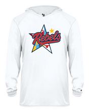 Load image into Gallery viewer, Rebels Lacrosse Youth B-Core Long Sleeve Hood Tee