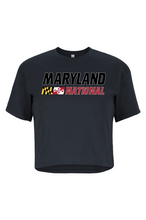 Load image into Gallery viewer, Maryland National Lacrosse Women's Ideal Crop T-Shirt