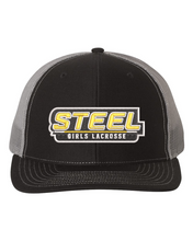 Load image into Gallery viewer, Steel Lacrosse Garment Washed STRUCTURED Mesh Back Trucker Cap