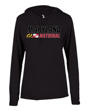 Load image into Gallery viewer, Maryland National Lacrosse Women's B-Core Long Sleeve Hood Tee