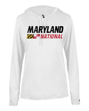 Load image into Gallery viewer, Maryland National Lacrosse Women's B-Core Long Sleeve Hood Tee
