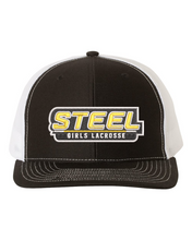 Load image into Gallery viewer, Steel Lacrosse Garment Washed STRUCTURED Mesh Back Trucker Cap