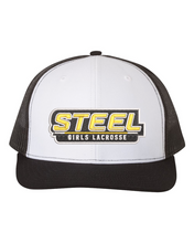 Load image into Gallery viewer, Steel Lacrosse Garment Washed STRUCTURED Mesh Back Trucker Cap