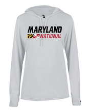 Load image into Gallery viewer, Maryland National Lacrosse Women's B-Core Long Sleeve Hood Tee