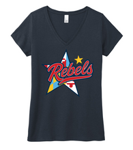Load image into Gallery viewer, Rebels Lacrosse Ladies Perfect Tri V-Neck Tee