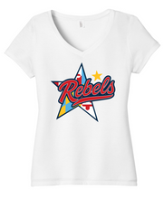 Load image into Gallery viewer, Rebels Lacrosse Ladies Perfect Tri V-Neck Tee