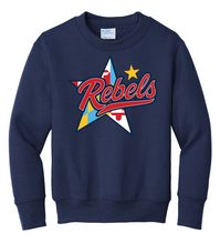 Load image into Gallery viewer, Rebels Lacrosse Youth Heavy Blend Crew Neck Sweatshirt