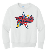 Load image into Gallery viewer, Rebels Lacrosse Youth Heavy Blend Crew Neck Sweatshirt