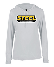 Load image into Gallery viewer, Steel Lacrosse Women's B-Core Long Sleeve Hood Tee