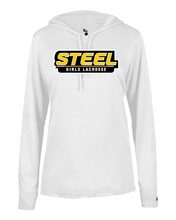 Load image into Gallery viewer, Steel Lacrosse Women's B-Core Long Sleeve Hood Tee