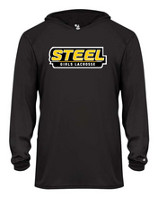 Load image into Gallery viewer, Steel Lacrosse Youth B-Core Long Sleeve Hood Tee