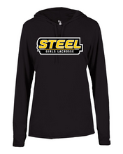Load image into Gallery viewer, Steel Lacrosse Women's B-Core Long Sleeve Hood Tee
