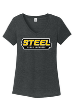 Load image into Gallery viewer, Steel Lacrosse Ladies Perfect Tri V-Neck Tee