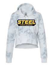 Load image into Gallery viewer, Steel Lacrosse Women's Crop Tie-Dye Hooded Sweatshirt