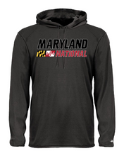 Load image into Gallery viewer, Maryland National Lacrosse Youth B-Core Long Sleeve Hood Tee
