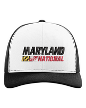 Load image into Gallery viewer, Maryland National Lacrosse Garment Washed STRUCTURED Mesh Back Trucker Cap